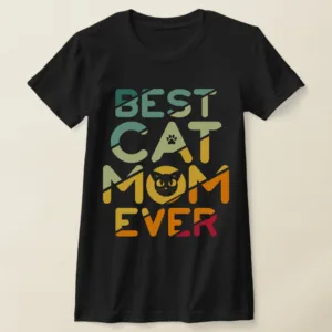 Best Cat Mom Unisex Siyah Tshirt