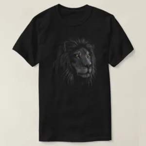 Siyah Aslan Unisex Kendin Tasarla Tshirt Baskı